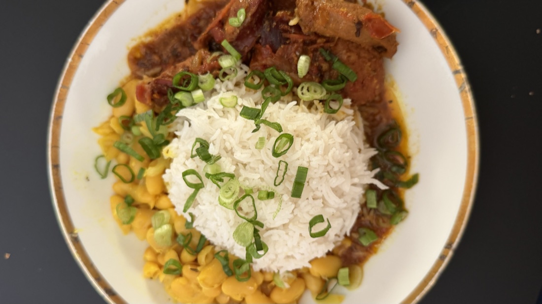 Réalisation maison : plat mijoté, riz et légumes